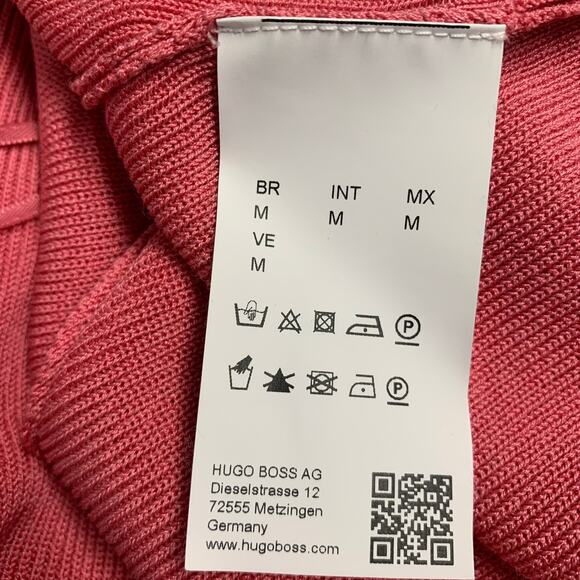 HUGO BOSS Size M Pink Viscose Cotton Rib Knit Cropped Open Front Cardigan - Picture 5 of 6